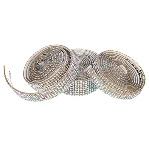 JEWEDECO DIY Strassband Selbstklebend Glitzer Ribbons Für Kleidung Dekoration Und Bastelprojekte 4 Reihen 6 Reihen Und 8 Reihen AB Farbsteine Pro Rolle von JEWEDECO