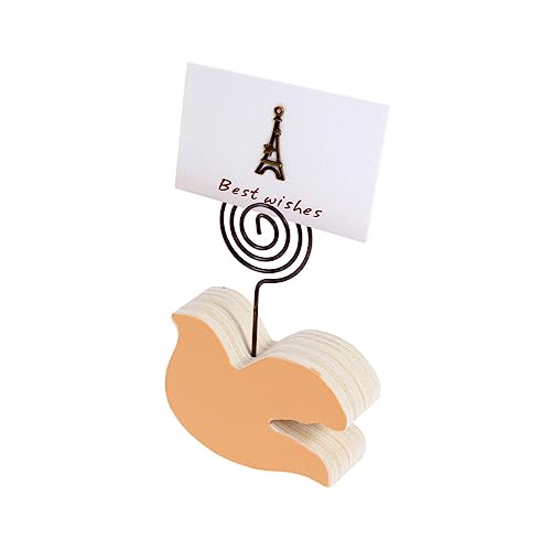 JEWEDECO Foto Büroklammer schreibtisch dekoration büromaterial nupsis Dekorationen für zu Hause Büro-Memo-Clip tischdeckenklammern Cartoon-Tier-Holz-Notizordner Halter aus Holz Bambus Beige von JEWEDECO