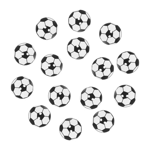 JEWEDECO Fußball Holzknöpfe Für DIY Kleidung Vintage Holzknöpfe Fußballform Für Bastelprojekte Und Näharbeiten Ideal Für Sport Accessoires Und Dekoration von JEWEDECO