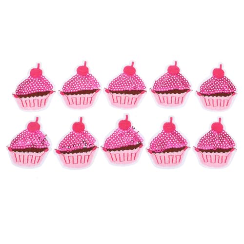 JEWEDECO Glitzer Cupcake Eiscreme Aufnäher Aufbügelbare Stickereien Für DIY Nähprojekte Modische Patches Für Kleidung Und Accessoires von JEWEDECO