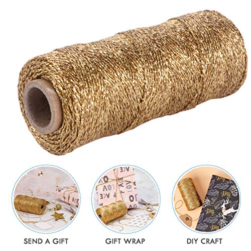 JEWEDECO Goldene DIY Bastelschnur 100m x 1mm Dekorationsseil Für Hochzeiten Partys Und Kreative Projekte Dekorative Baumwollschnur Für Bastelarbeiten Und von JEWEDECO