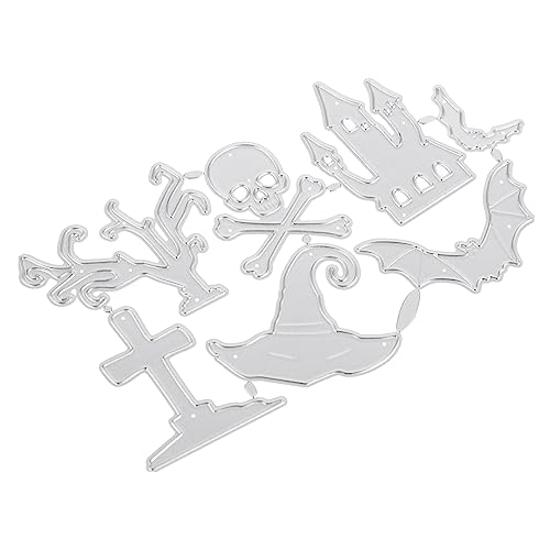 JEWEDECO Halloween gestanzt Sammelalbum schneiden sterben Prägewerkzeug zur Papierherstellung halloween theme halloween dekoration DIY Form aus Kohlenstoffstahl Halloween-Stanzformen Silver von JEWEDECO