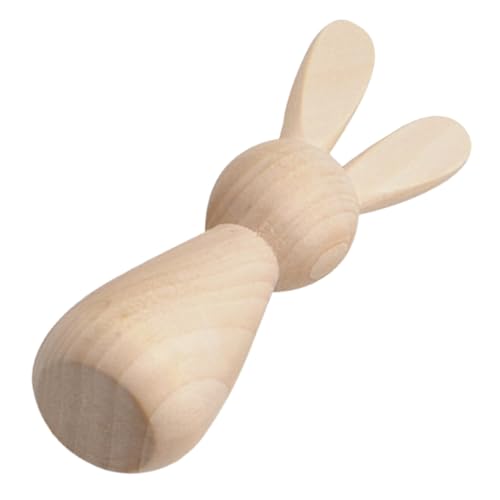 JEWEDECO Hase aus Holz Pegpuppen selbst bemalen Mini unvollendete Figur selbst bemalte Holzpuppen DIY-Graffiti-Stöpselpuppen holzdeko leeres Holzhandwerk Holzpuppen selber zeichnen von JEWEDECO