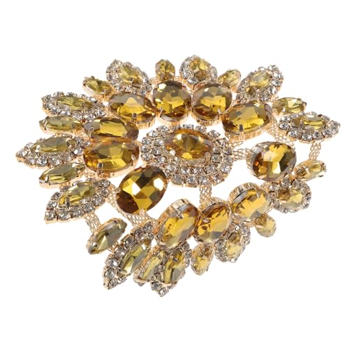 JEWEDECO Heißkleber Unten Tuch Aufkleber Strass Kappe Dekorationen Strass Patch DIY Patches DIY Handwerk Patch Brosche Dekorative Patches Hut Zubehör Strass Gelb von JEWEDECO