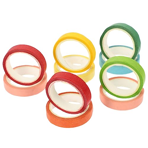 JEWEDECO Helles Klebeband in Regenbogenfarben 10 Rollen Für Scrapbooking-dekorationen von JEWEDECO