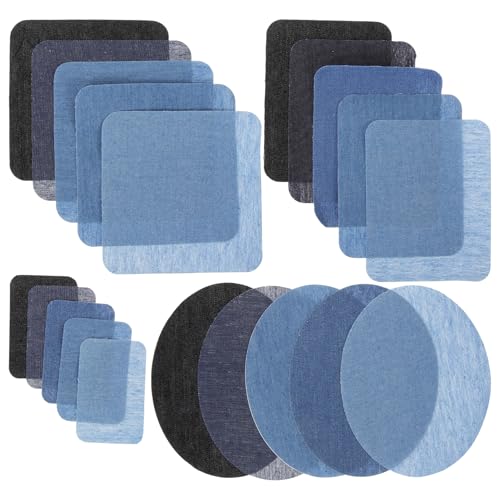 JEWEDECO Aufnäher Jeans Aufbügelflicken Jeans Patches Zum Aufnähen Reparatur Patch Set Für Kleidung 4 Größen Und 5 Farben Vielseitige Textilkleber Patches Für Jeans Und Bekleidung von JEWEDECO