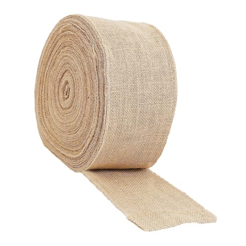 JEWEDECO Jute Ribbon Roll Natur Hessian Webband Für Bastelarbeiten Party Dekoration Hochzeit Geschenkverpackung Vintage Handwerk 1 Rolle von JEWEDECO