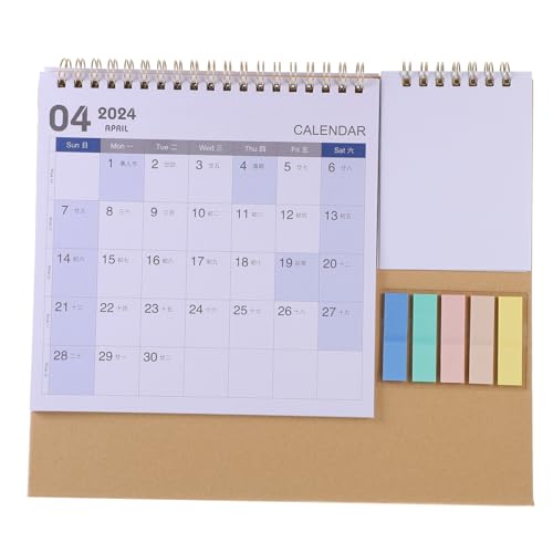 JEWEDECO Kalender-notizblock 2024 Monatliche Kalenderverzierung Jahreskalender 2024 Kalenderplaner Für Die Arbeitsplatte Desktop-kalender 2023-2024 Taschenkalender Bürobedarf Papier Rosa von JEWEDECO