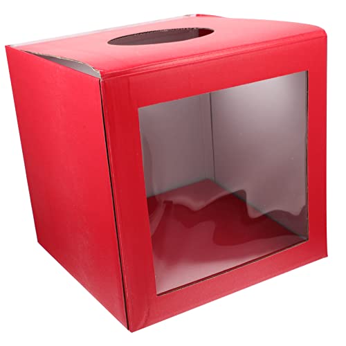 JEWEDECO Kasten Lotterie-Box Tombola-Trommel Multifunktionslotterie Lotterieinhaber Party-Tombola Los storage boxes aufbwahrungs-box Spende liefern Spendenfall Papier rot von JEWEDECO