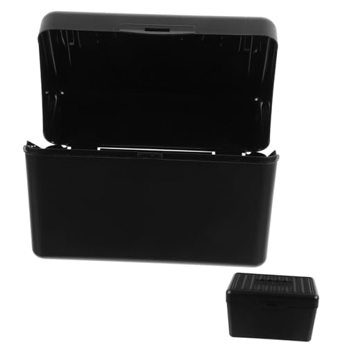 JEWEDECO Kasten Plastikkartenbox Visitenkartenhalter-Organizer praktisches Kartenetui Karteikarten-Organizer Visitenkarten-Display für Karten Behälter für Bürokarten Black von JEWEDECO