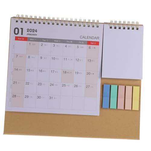 JEWEDECO Kleiner Tischkalender 2024 Bürobedarf Kalender-notizblock 2024 Kalender Tagesplaner 2024 Bürokalender 2024 Tageskalender 2024 Kalender Schreibtisch Tischdekoration Papier Sky-blue von JEWEDECO