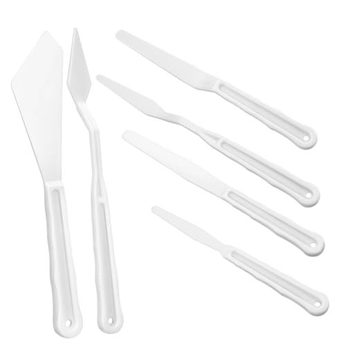 JEWEDECO Künstler Palettenmesser Set Farbmischspachtel Malspachtel Ölgemälde Zubehör Robustes Edelstahl Ergonomische Griffe 5 Teilig Ideal Für Acryl Und Ölmalerei von JEWEDECO