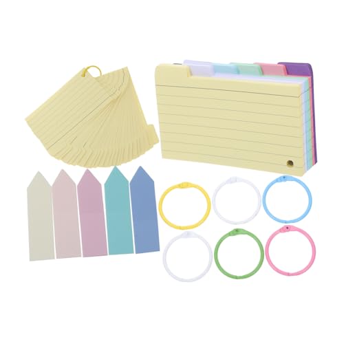 JEWEDECO Lernkarteikarten Set Mit Ringen Cremefarbene Indexkarten Für Effektives Lernen Praktische Notizkarten Ideale Lernhilfen Für Schule Und Studium Binder Karten Für von JEWEDECO