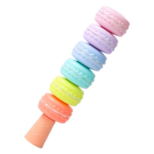 JEWEDECO Makronen-Highlighter schreibkladde bürozubehör Macaron-Textmarker einzigartige Graffiti-Marker schulzeug Markierungsstift entzückender Textmarker bunter Filzstift Plastik von JEWEDECO