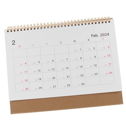 JEWEDECO Monatskalender Tischkalender Stehkalender Für Den Täglichen Gebrauch Desktop-kalender Standkalender Staffelei Kalender Büro-schreibtisch-dekor Flip-desk-kalender Weiß Papier von JEWEDECO