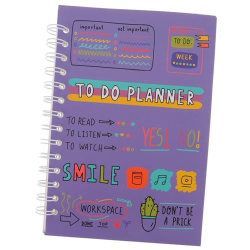 JEWEDECO Notizbuch Monatsplaner Notizblock Agenda Notizblock Memobücher Studenten Notizblock Zeitplan-notizblock Tragbarer Notizblock To-do-liste Notizblock Spiralnotizplaner Papier Violett von JEWEDECO