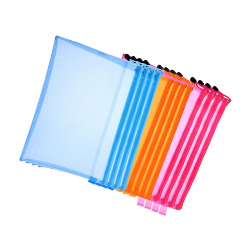 JEWEDECO Dokumententasche Reissverschluss Zipper Pvc Dokumenten Taschen Mit Sichtbarem Reißverschluss A4 Aufbewahrungstaschen Hellblau Und Rosarot Organizer Für Dokumente Schule Und Reisen von JEWEDECO