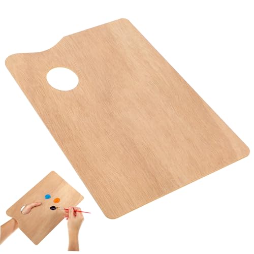 JEWEDECO Palette zum Malen von Holz Holzpalette Ölfarbenpalette Holzfarbpalette Künstlerpalette Acrylfarbenpalette Ölgemälde-Palette Künstlerbedarf Malpalette Bambus von JEWEDECO