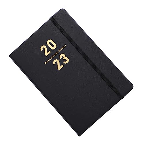 JEWEDECO Planheft 2023 schreibwaren set tagesplan the notebook Planer Notizbuch notebooke Pläne Notizbuch Büroplan-Notizblock Zeitplan-Notizbuch praktischer A5-Notizblock Papier Black von JEWEDECO