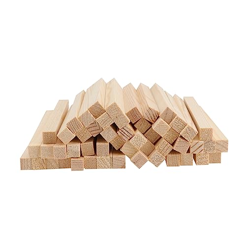 JEWEDECO Quadratischer Dübel 50 Stück Holzhandwerksmaterial Quadratische Holzstäbe Zur Herstellung Von Ornamenten von JEWEDECO