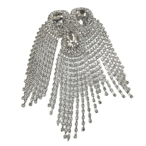 JEWEDECO Quaste Schulterepauletten Schmuckaccessoire Rhinestone Schulterapplikation Für Kostüme Und Festliche Anlässe von JEWEDECO