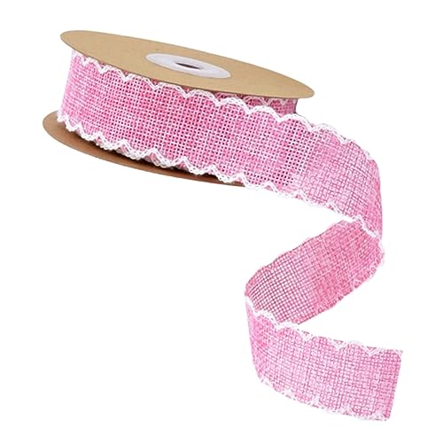 JEWEDECO Rolle 10 Verpackungsbänder Aus Leinen Bandzubehör Juteband Bastelband Verpackungsband DIY Band Hochzeitsdekoration Weihnachtsband Verpackungsband Für Party Rosa von JEWEDECO