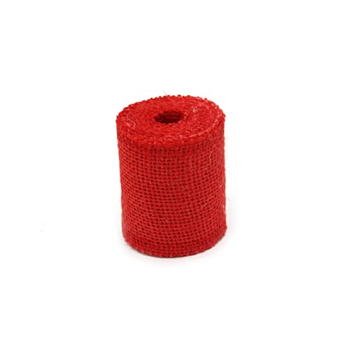 JEWEDECO Rollen rotes Sackleinenband Weihnachten Sackleinen Bogenmacher Jute-Spitzenband Handgemachte Jutebandrolle für Weihnachtsdekoration Handgemachtes Juteband für Weihnachtsdekoration von JEWEDECO