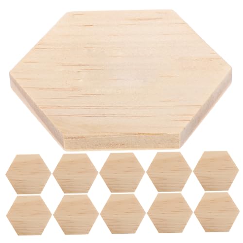 JEWEDECO Sechseckige Holzspäne Kreisförmiger Reflektor Faltbarer Reflektor Kartongeschirr Weiße Tafel Punktdekoration DIY Sechseck Projekte Aus Holz Sechseck Ausschnitte Aus Holz von JEWEDECO