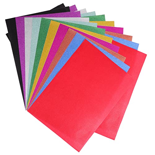 JEWEDECO Glitzerpapier Selbstklebend Selbstklebendes Glitzer Bastelpapier Bunt Colorful Craft Paper Für Kreative Diy Projekte 80g Ideal Für Scrapbooking Und Bastelarbeiten Blumen Basteln Papier von JEWEDECO