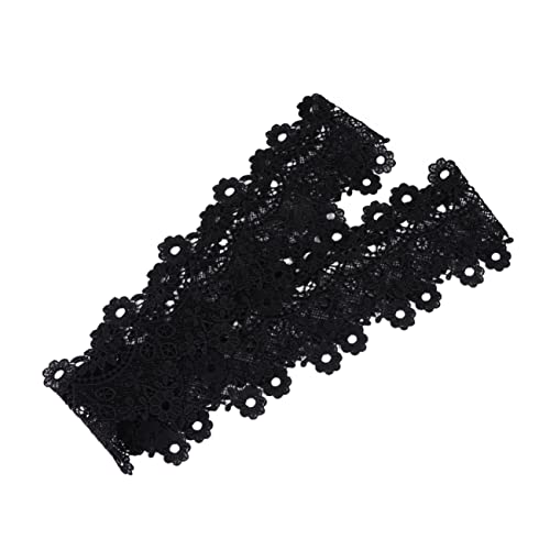 JEWEDECO Spitzenmilchfaser Spitzenband für Kleidung Schleife Blumenbandbesatz Spitzenband selber machen geschenkband Bandspitze Spitzenstickerei Bastelspitze Black von JEWEDECO