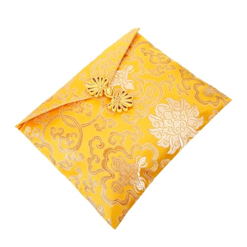 JEWEDECO Sutra-tasche Aufbewahrungstasche Für Stickereien Verpackungsmaterial Buddhistische Tasche Taschen Mit Schriften Kreative Tempelversorgung Abdeckhalter Yellow Stoff von JEWEDECO