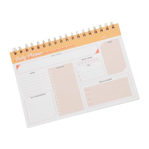 JEWEDECO Tagesplaner Wochenplaner Notizblock Whiteboard-kalender Notizbuch Auflisten Zu Notizblock Für Die Essensplanung Schreibtischplaner Agenda Notizblock Auflisten Orange Eisen von JEWEDECO