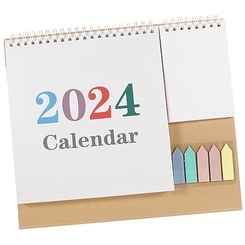 JEWEDECO Taschen-Tischkalender 2024 Tischdekoration Notizblock-Kalender freistehender Kalender bürogeschenk bürodeko Standkalender für den Haushalt Schreibtischkalender fürs Büro Papier von JEWEDECO