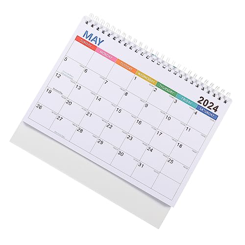 JEWEDECO Tischkalender 2024 Bürodekoration Staffelei-kalender 2024 Dekorativer Tischkalender Kleiner Tischkalender Minikalender 2024 Monatskalender Für Den Täglichen Gebrauch Papier von JEWEDECO