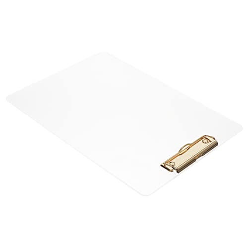 JEWEDECO Transparenter Boardclip Schreiben Klemmbrett Versorgung Papier-klemmbrett Schreibunterstützungstafel Notizblock-zwischenablage Office-dokumentenclip Klemmbrett A4 Metall Golden von JEWEDECO