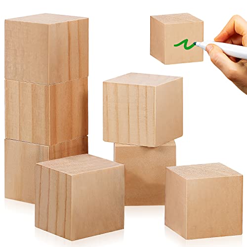 JEWEDECO Holzklötzchen Zum Basteln Unbehandelte Holzwürfel 5cm Diy Bastelwürfel Aus Naturholz Für Malen Puzzle Und Stacking Quadratische Holzblöcke Für Kreative Handwerksprojekte Holzwürfel Blanko von JEWEDECO