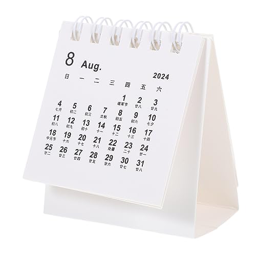 JEWEDECO Wohnaccessoire Mini-desktop-kalender Süßer Spiralkalender Klappkalender Für Den Schreibtisch Drachenjahreskalender Tischstehender Kalender Desktop-staffelei-kalender Papier Weiß von JEWEDECO