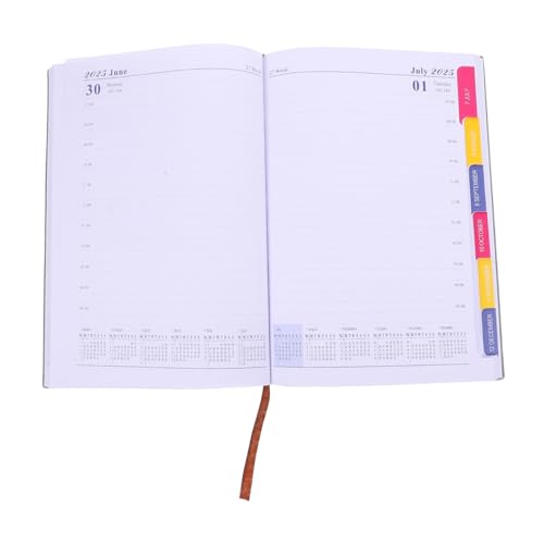 JEWEDECO Zeitplan 2025 Planerbuch 2025 Tagesplaner-Notizbuch Agenda Notizblock Haushaltsnotizbuch Notizbuch mit bürobedarf tagebuch Planer Zeitschrift Wohnaccessoire Papier Violett von JEWEDECO