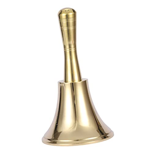 JEWEDECO die Glocke rütteln Handglocke Hotelglocke manuelle Restaurantglocke Hotelklingel Bar christmas bells weihnachtsglockenspiel Glocken für das Handwerk Retro-Rufglocke Messing Golden von JEWEDECO