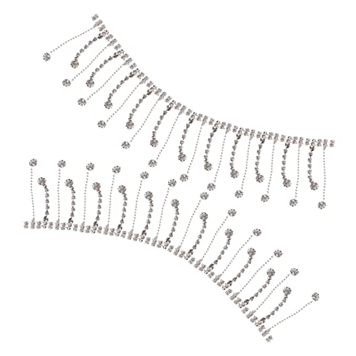 Strass-quaste Strasssteine ​​für Kleidung Strassapplikation Brautkopfbedeckung Funkelndes Strassband Randbereich Weißer Rand Strass-jeans Trimmen Strass-shorts Metallband Legierung JEWEDECO von JEWEDECO