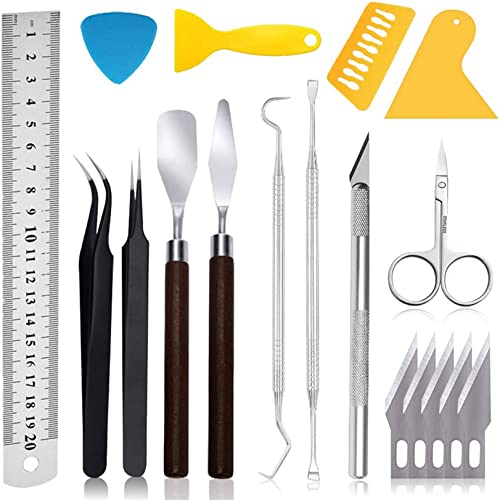 JEYANG Scrapbooking-Werkzeug-Set, 18-teiliges handgefertigtes Handwerks-Werkzeug-Set, Kunstschneiden, Papierschneiden, DIY, selbstgemachtes Grußkarten-Geschenkkarten-Werkzeug von JEYANG