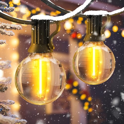 Lichterkette Led Außen Strom Outdoor - 20M 65.5FT 30+2 G40 Glühbirnen Garten Beleuchtung Balkon Lichterketten Aussen IP44 Wetterfest Pavillon String Lights für Terrasse Party von JEYMORKEY