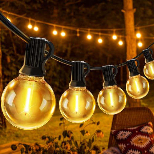 Lichterkette Led Außen Strom Outdoor - 20M 65.5FT 30+2 G40 Glühbirnen Garten Beleuchtung Balkon Lichterketten Aussen IP44 Wetterfest Pavillon String Lights für Terrasse Party von JEYMORKEY