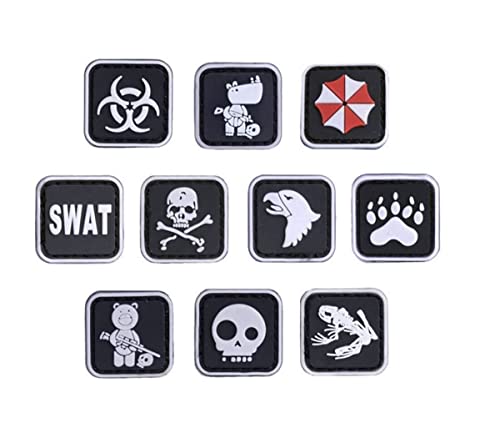 JFFCESTORE Funny Mini Moral Tactical Patch PVC Rubber Moral Patch Hook Backed Emblem (10PC) von JFFCESTORE