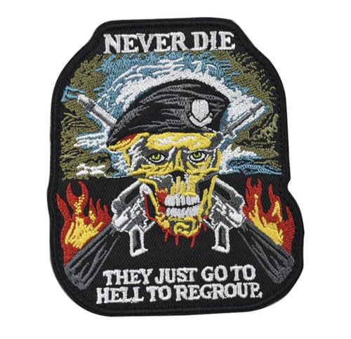 Never Die,You Never Go Full Retard Tactical Moral Patches Military Emblem Badge Fastener Hook and Loop Patch (Never Die) von JFFCESTORE