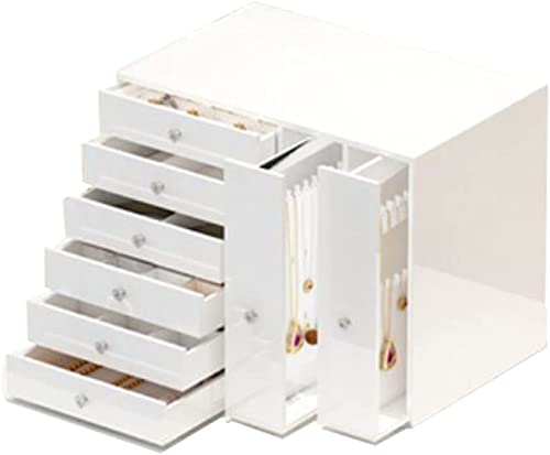 JFNHUTL Große Aufbewahrungsbox mit 8 Schubladen, Schmuckaufbewahrung, Schmuckaufbewahrung aus Acryl, Aufbewahrungsbox für Halsketten und Ohrringe, Schmuckschatulle von JFNHUTL