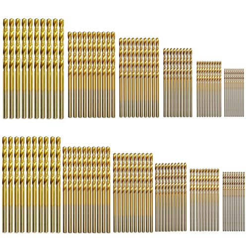 Titan-Spiralbohrer-Set (1–3,5 mm) HSS42 und HSS43 komplett geschliffene Mikrobohrer für Holz, weiches Metall, Kunststoff, Aluminiumlegierung, 120-teilig von JFOGO