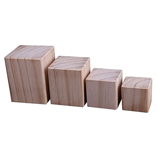 JFUNANQH Möbelbeine aus Holz, quadratische Tischbeine, Sofa-Stützbeine, DIY-Möbelfüße, zum Hinzufügen von Höhe zu Möbeln, 4 Stück, Schrank/Schreibtisch/Esstisch/Couchtisch,Holz-10×10×10cm von JFUNANQH