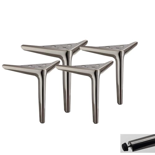 JFUNANQH Set mit 4 Möbelbeinen aus Metall, robuste, Moderne Diamant-Dreieck-Tisch-, Schreibtisch-, Stuhl- und Sofabeine, dreieckige Füße für Tisch, Schrank, Schrank, Sofa, Mattschwarz (22 c von JFUNANQH