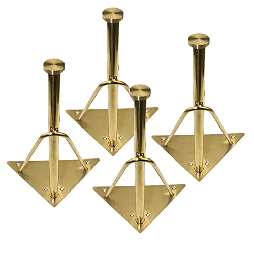 JFUNANQH Set mit 4 verstellbaren Möbelbeinen, Edelstahl-Möbelfüßen, Metallschrankbeinen, perfekt für TV-Schränke, Nachttische, Badezimmerschränke (Farbe: Gold, Größe: 270 mm/10,63 Zoll) von JFUNANQH